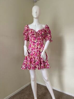 Showpo Pink Floral Puff Sleeve Maxi Dress